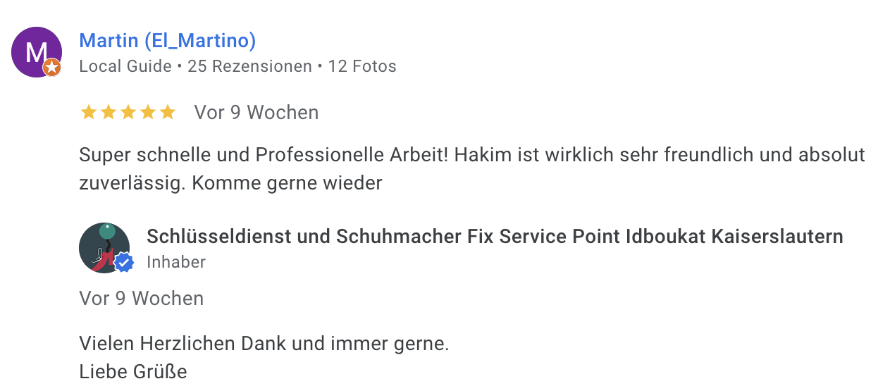 Bewertung Martin